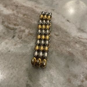 Gold and silver stretch bracelet